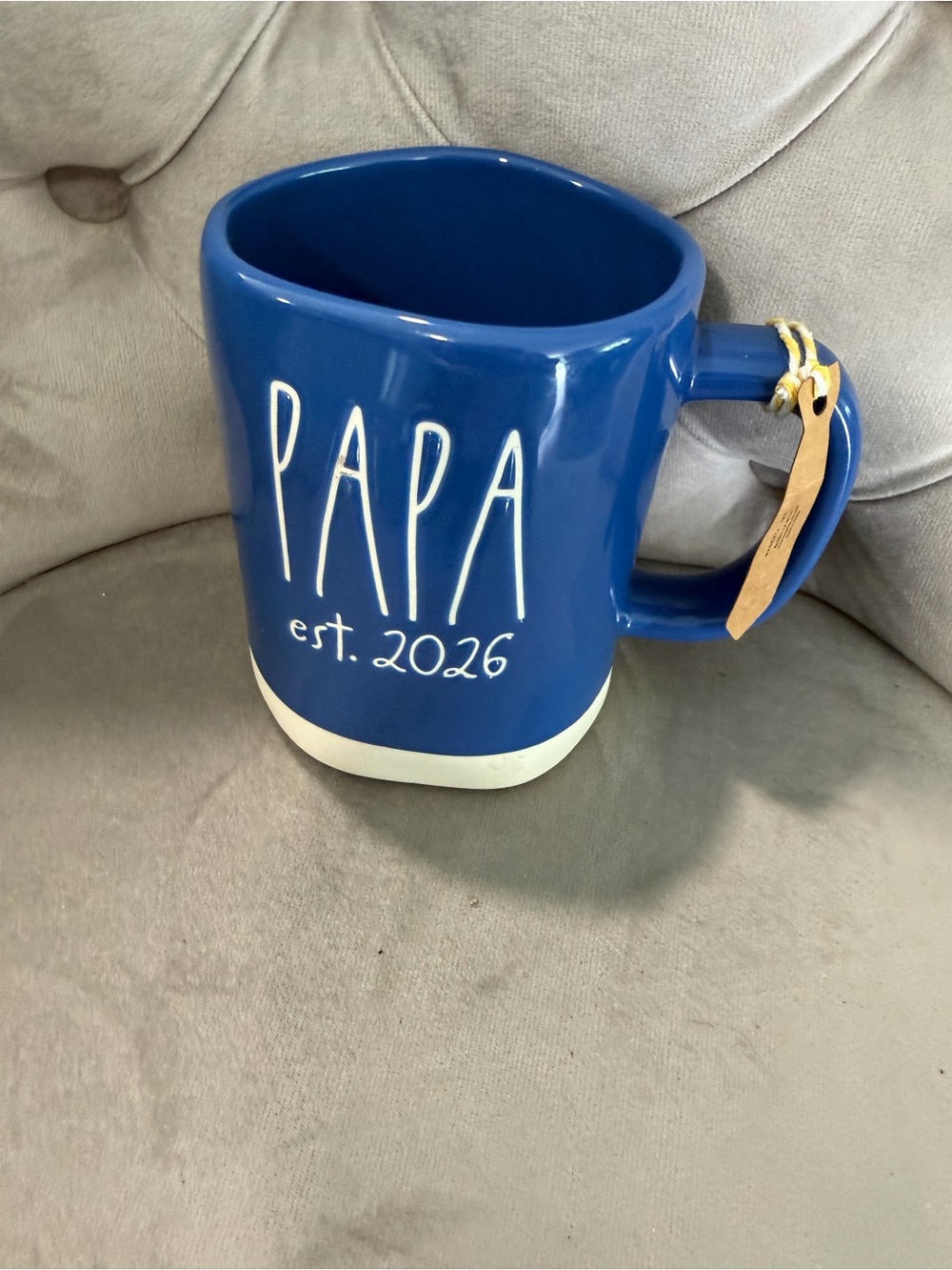 Rae Dunn Blue PAPA est. 2026 Ceramic Mug